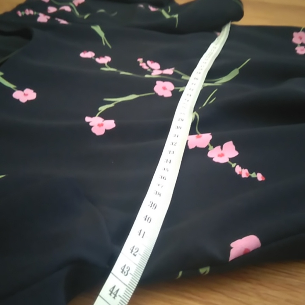 Portman's black flowery dress with ruffle size 8 - Picture 5 of 8